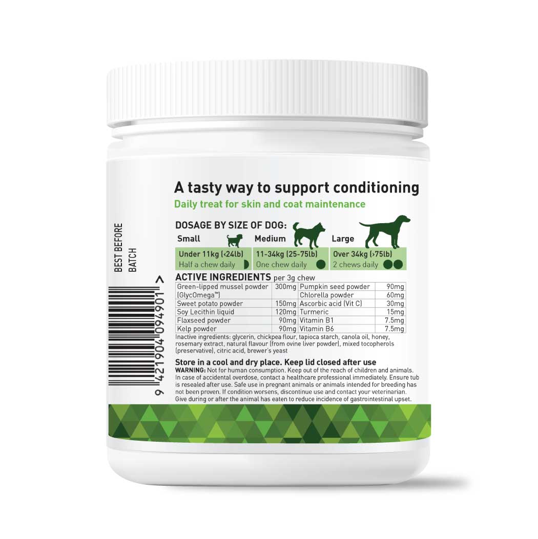 Skin and Coat Chews for dogs: 60% off Discontinued/Damaged/Expiring Product