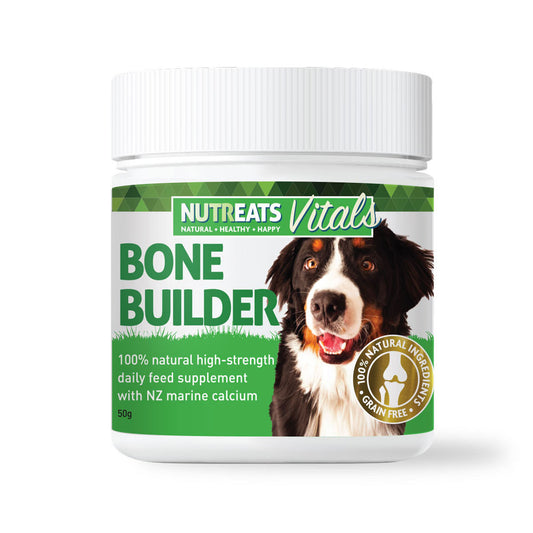 natural supplement for strong bones in dogs nz nutreats bone builder. 100% natural high-strength daily feed supplement with NZ marine calcium to support healthy strong bones and mobility.