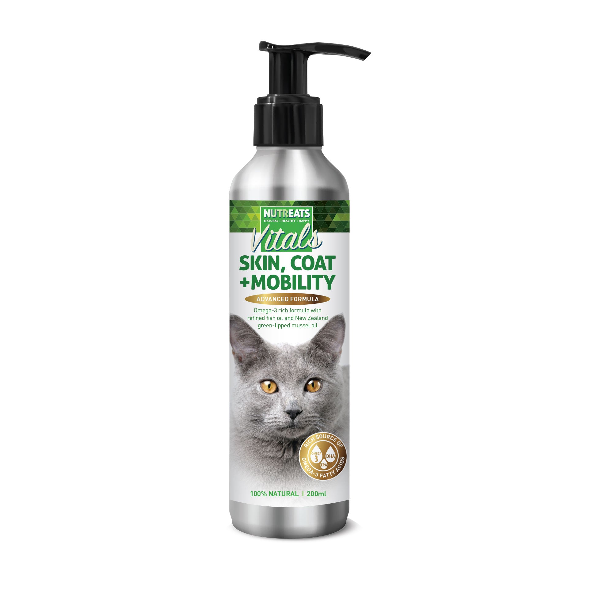 Skin Coat Mobility oil for cats Green lipped mussel supplement NZ Nutreats NZ