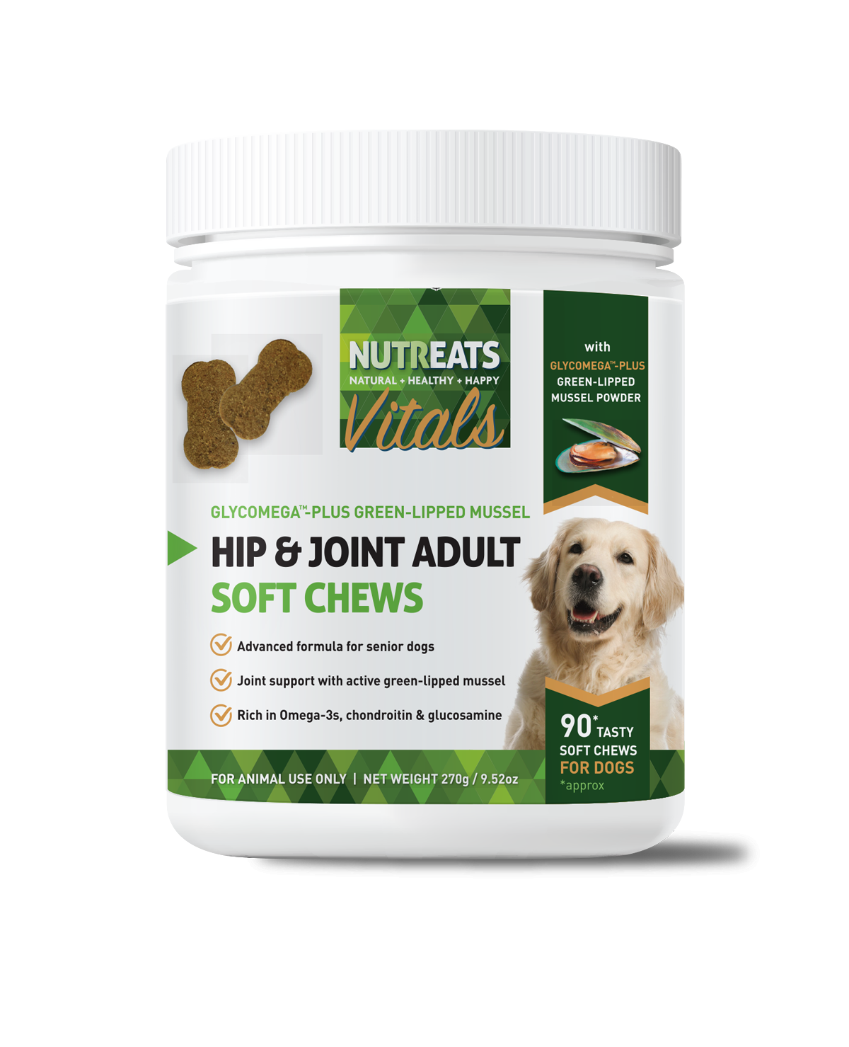 Joint and Mobility supplement for dogs supporting joint mobility with natural omega 3, Glucosamine | Nutreats NZ