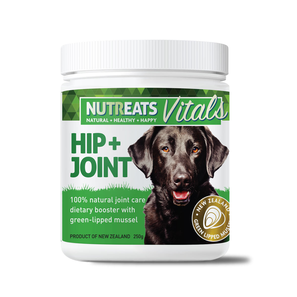 Nutreats Vitals Hip & Joint powder for dogs - supporting naturally healthy hips and joints in dogs. Rich in Omega 3 and a rich source of chondroitin. totally natural feed supplement for dogs supporting healthy hips and joints.